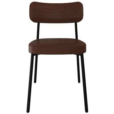 Cadeira De Jantar Estofada Kit 2 Ella M25 Sintético Marrom - Mpozenato