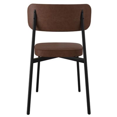 Cadeira De Jantar Estofada Kit 2 Ella M25 Sintético Marrom - Mpozenato