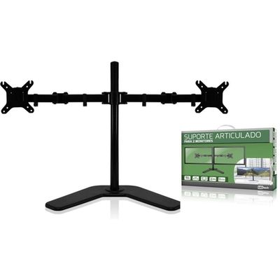 Suporte Duplo Monitor E Tv De Mesa Articulado 2 Monitores Completo