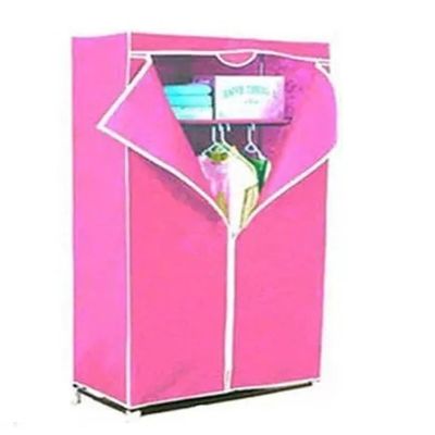 Armário Multifuncional Portátil Cabideiro E Arara Dobrável Para Praia Rosa