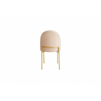 Cadeiras De Jantar Cecilia Pé Metal Dourado Courino Base Dourada-courino Bege