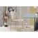 Kit 04 Cadeiras Jantar Cecilia Pé Metal Dourado Courino Base Dourada-courino Bege