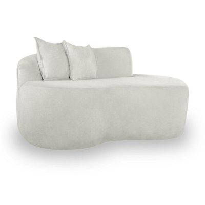 Sofá Feijão De Canto Curvado Elegante 2 Lugares Bouclé Cor:bouclé Branco