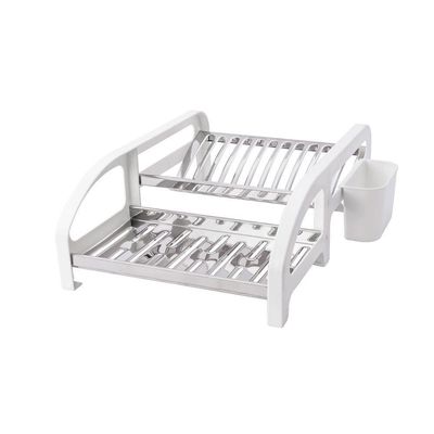 Escorredor 12 Prato Aço Inox Tipo Cama Branco