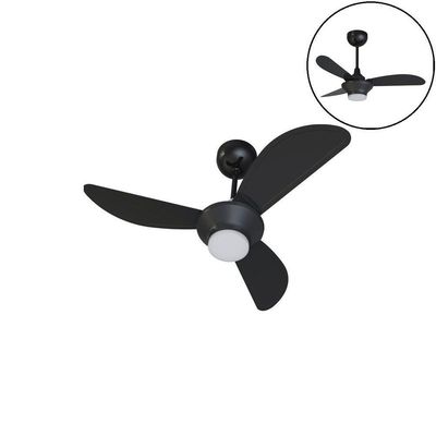 Ventilador de Teto Ventisol Mistral Inverter Led Preto C-controle Bivolt