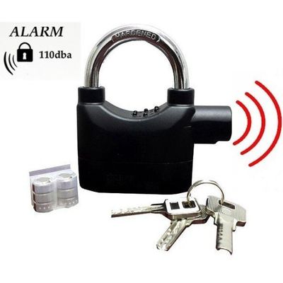 Cadeado Sonoro Com Alarme 110db Sonoro Moto Bicicleta Portão