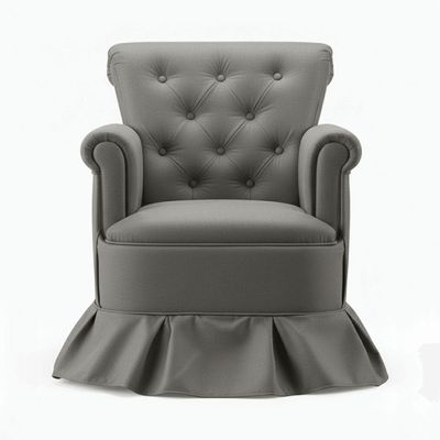 Poltrona Amentação Confortável Com Balanço Descanso Quarto Bebê Aconchego Suede Suede Cinza