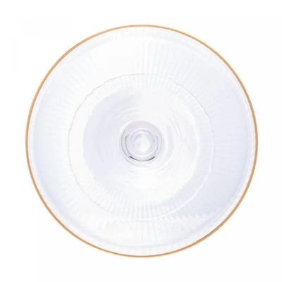 Jogo 6 Taça De Vidro Coupe Com Borda Dourada Lines Canelada Para Drinks Sobremesa Wolff 200ml