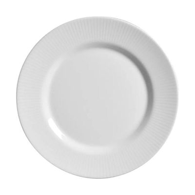 Jogo 2 Pratos Sobremesa Plissan Relevo Branco Cerâmica Alleanza 20cm