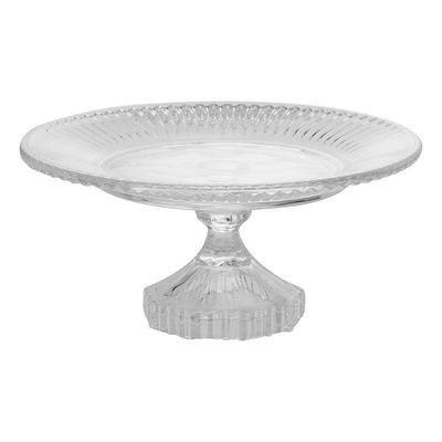 Boleira De Vidro Prato Porta Bolo Com Pé Cristal Renaissance 22cm Lyor