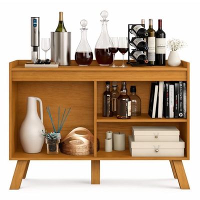 Buffet Aparador Atlas 4 Portas Cinamomo/branco Tx - Pr Móveis Cinamomo/branco Tx