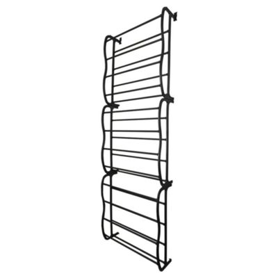 Sapateira Preta Vertical de Parede ou Porta para 36 Pares