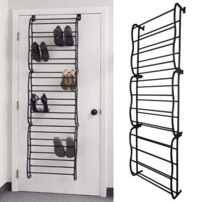 Sapateira Preta Vertical de Parede ou Porta para 36 Pares