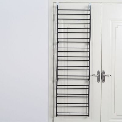 Sapateira Preta Vertical de Parede ou Porta para 36 Pares