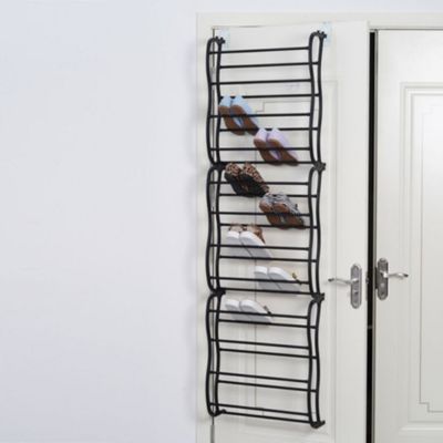 Sapateira Preta Vertical de Parede ou Porta para 36 Pares