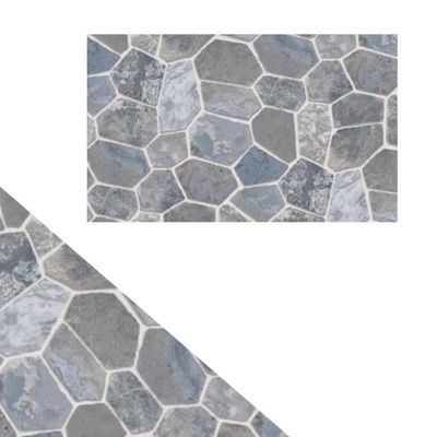 Kit 10 Papel de Parede Adesivado 45cmx05Mt PVC Pedras Cinzas