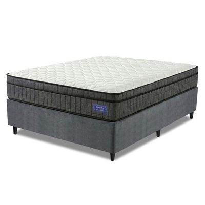 Cama Box Desmontável Colchão Queen Ortopédico D33 Euro Pillow Ultra 158x198x63cm Cinza