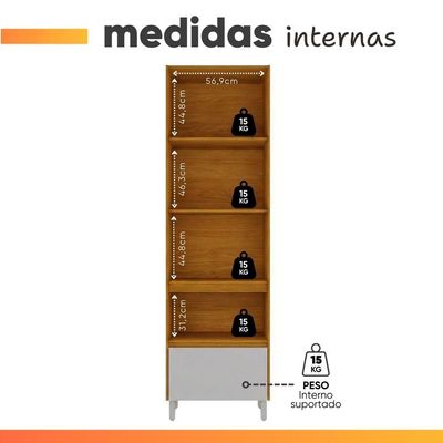 Armário De Cozinha Paneleiro 2 Portas 1 Gaveta 100% Mdf Lais Madeirado / Fendi