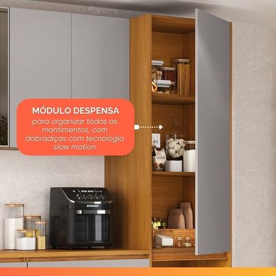 Armário De Cozinha Paneleiro 2 Portas 1 Gaveta 100% Mdf Lais Madeirado / Fendi