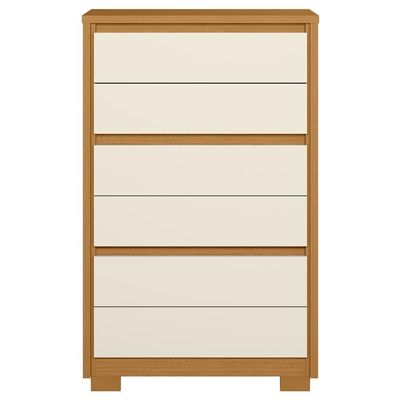 Cômoda Quarto 79cm 6 Gavetas Ayron Cinamomo/off A02 - Mpozenato