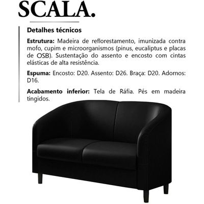 Sofa Decorativo 2 Lugares 120 Cm Scala Corano Tcs 724 Moll Tcs 724