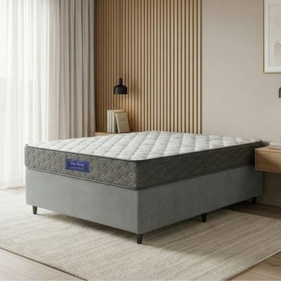 Cama Box Colchão Queen Ortopédico Espuma D33 Hiper Desmontável 158x198x57cm Cinza
