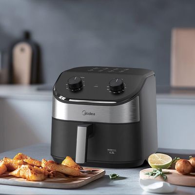 Fritadeira Air Fryer Midea Widemax Cyclone Preto e Inox 4,5L 220V FWM45P2