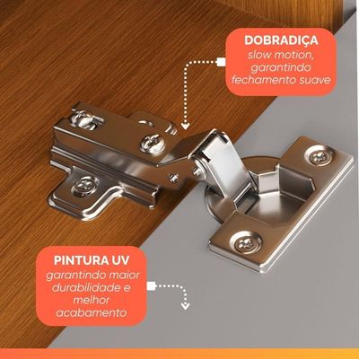 Armário Aéreo De Cozinha 100% Mdf 2 Portas 0,80m Lais Madeirado / Fendi