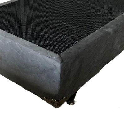Cama Box Solteiro Box Suede Base com Pés Fixos Grafite para Quarto Aconchegante e Descanso
