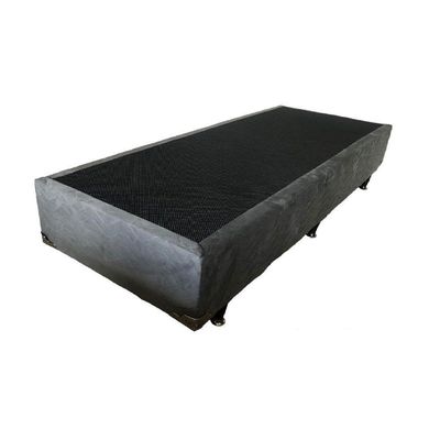 Cama Box Solteiro Box Suede Base com Pés Fixos Grafite para Quarto Aconchegante e Descanso