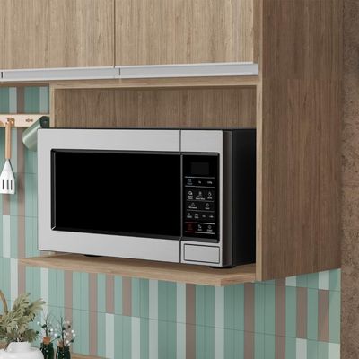 Suporte Microondas E Forno Elétrico Aéreo 60cm Itália Castanho - Lumil