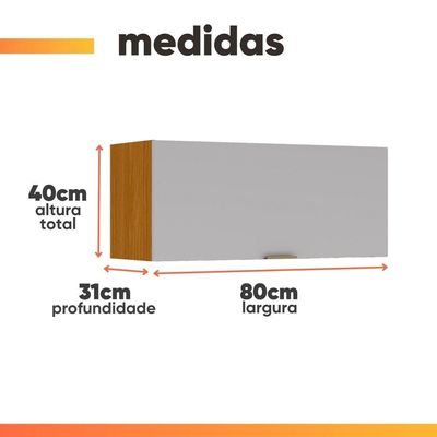 Armário Aéreo De Geladeira 100% Mdf 0,80m Lais Madeirado / Fendi