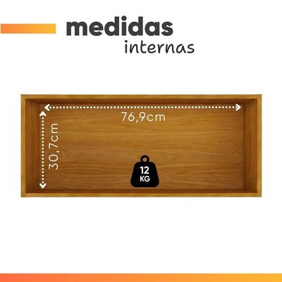 Armário Aéreo De Geladeira 100% Mdf 0,80m Lais Madeirado / Fendi