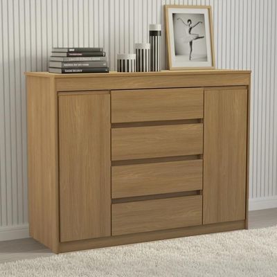 Cômoda Quarto 123cm 4 Gavetas 2 Portas Samira Freijó L01 - Mpozenato