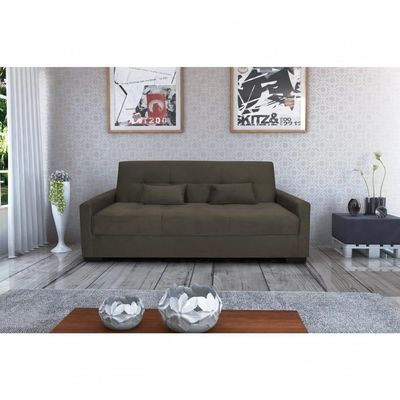 Sofá Cama Lavínia 3 Lugares Suede Capuccino Matrix