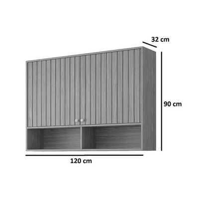 Kit Cozinha Completa Divina C3P61 9 Portas 2 Gavetas MDF Off White