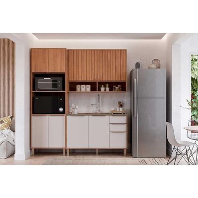 Kit Cozinha Completa Divina C3P61 9 Portas 2 Gavetas MDF Off White