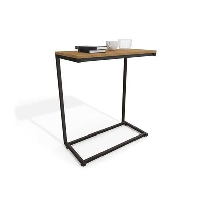 Mesa Lateral para Sala LI025 Retangular MDP Aço 50CM Canela Preto
