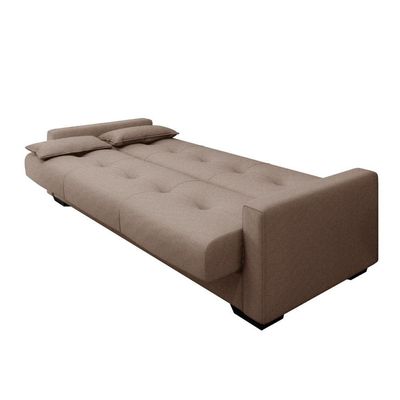 Sofá Cama Lavínia 3 Lugares Boucle Marrom Matrix