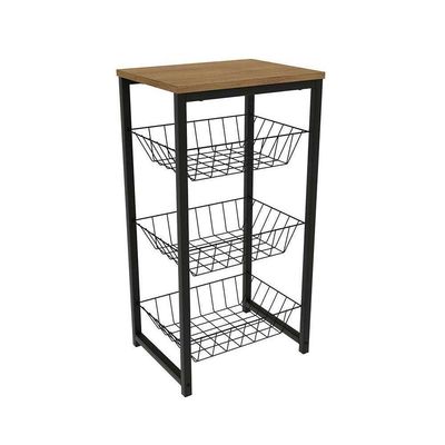Balcão Cozinha Kappesberg Fruteira Crome Indrustrial Li035 Canela/preto