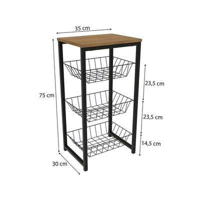 Balcão Cozinha Kappesberg Fruteira Crome Indrustrial Li035 Canela/preto