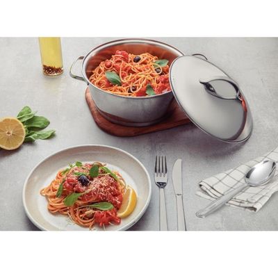 Jogo De Panelas 7 Peças Allegra Aço Inox Colher E Pegador Tramontina