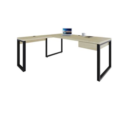 Mesa Em L Presidente C-01 Gav. 190x160x75cm Yon - Ciliegio-est.preta Ciliegio-est.preta
