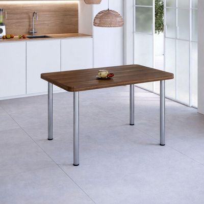 Mesa Estrutura Cromada Mc4020-tp805 Tampo 1200x750x45mm Nogueira