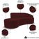 Sofá Living 4 Lugares 300cm Braço Direito Mozart D06 Veludo Vermelho - Mpozenato