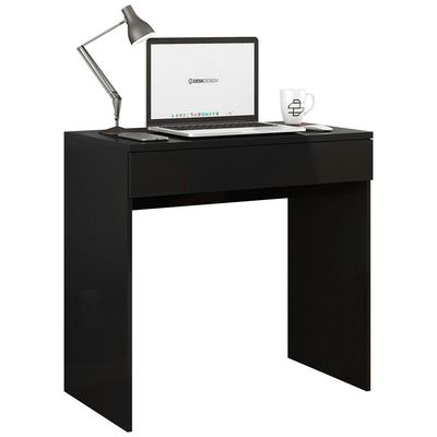 Escrivaninha Retangular Loft Minimalista 1 Gaveta MDF 80CM Preto