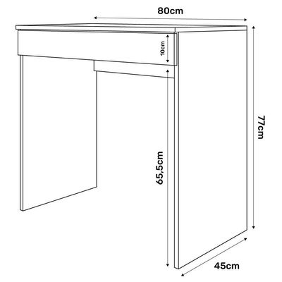 Escrivaninha Retangular Loft Minimalista 1 Gaveta MDF 80CM Preto