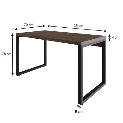 Mesa Operacional 135x70x75cm Yon - Nogueira-est.preta Nogueira-est.preta