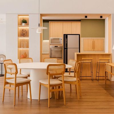 Mesa de Jantar Cone Orgânica Tríon 4 Lugares Redonda MDF 100X103 cm Branca