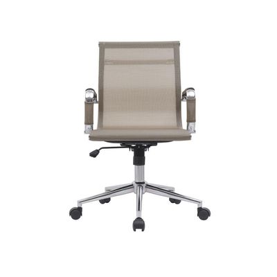 Cadeira de Escritório Charles Eames Diretor Tela Mesh Rodízios Reclinável Dourado